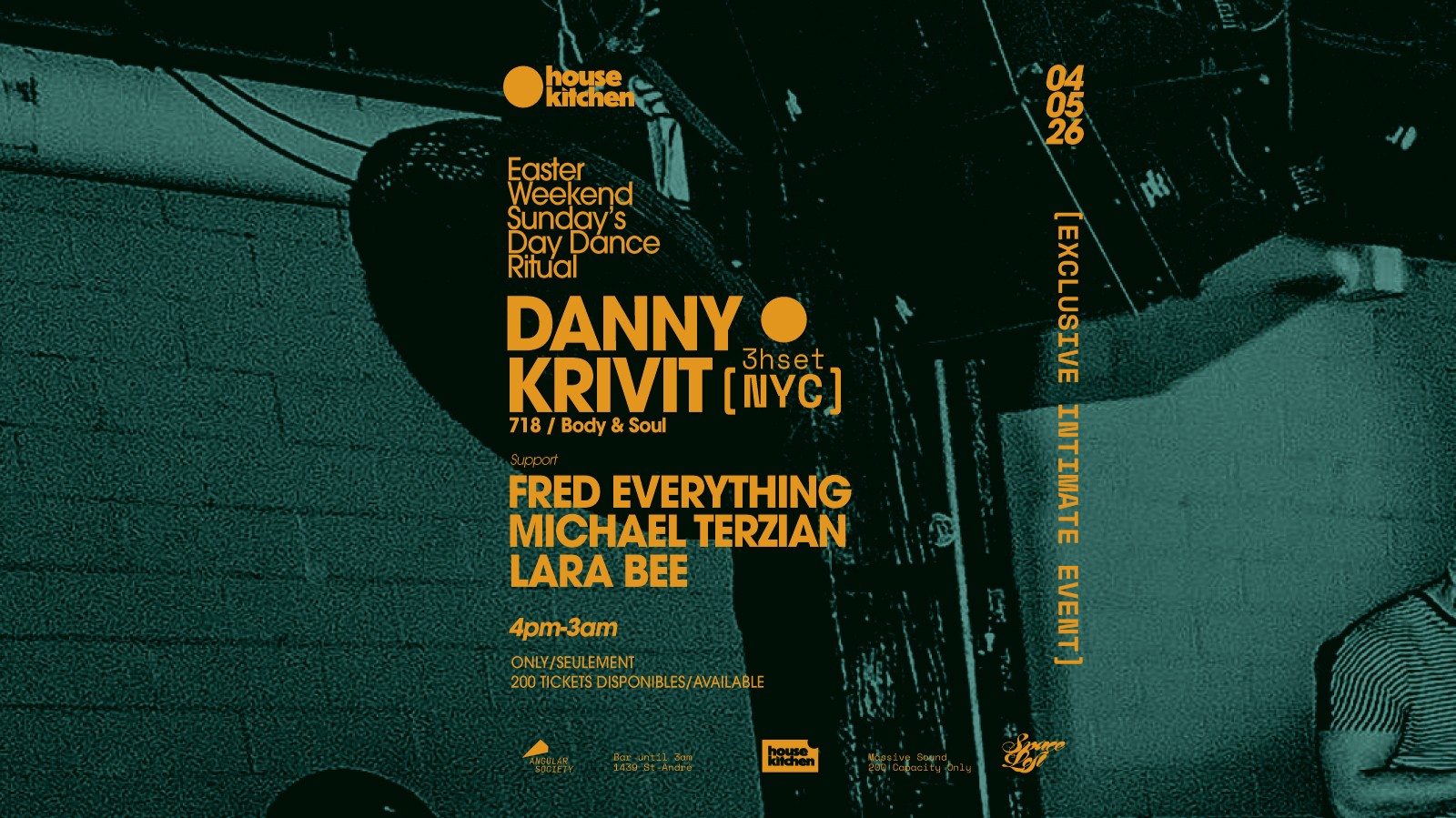 ● Danny Krivit　リエディット　Tweet　ATCQ House Kitchen Presents Danny Krivit @ Loft 14 – Montreal 4/5/2026